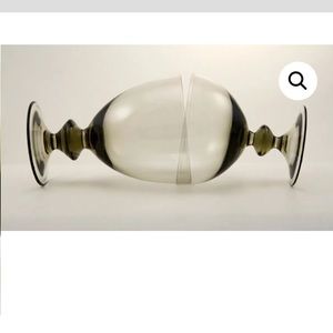 Swedish Modern Smoke Crystal Stemware 2pc set